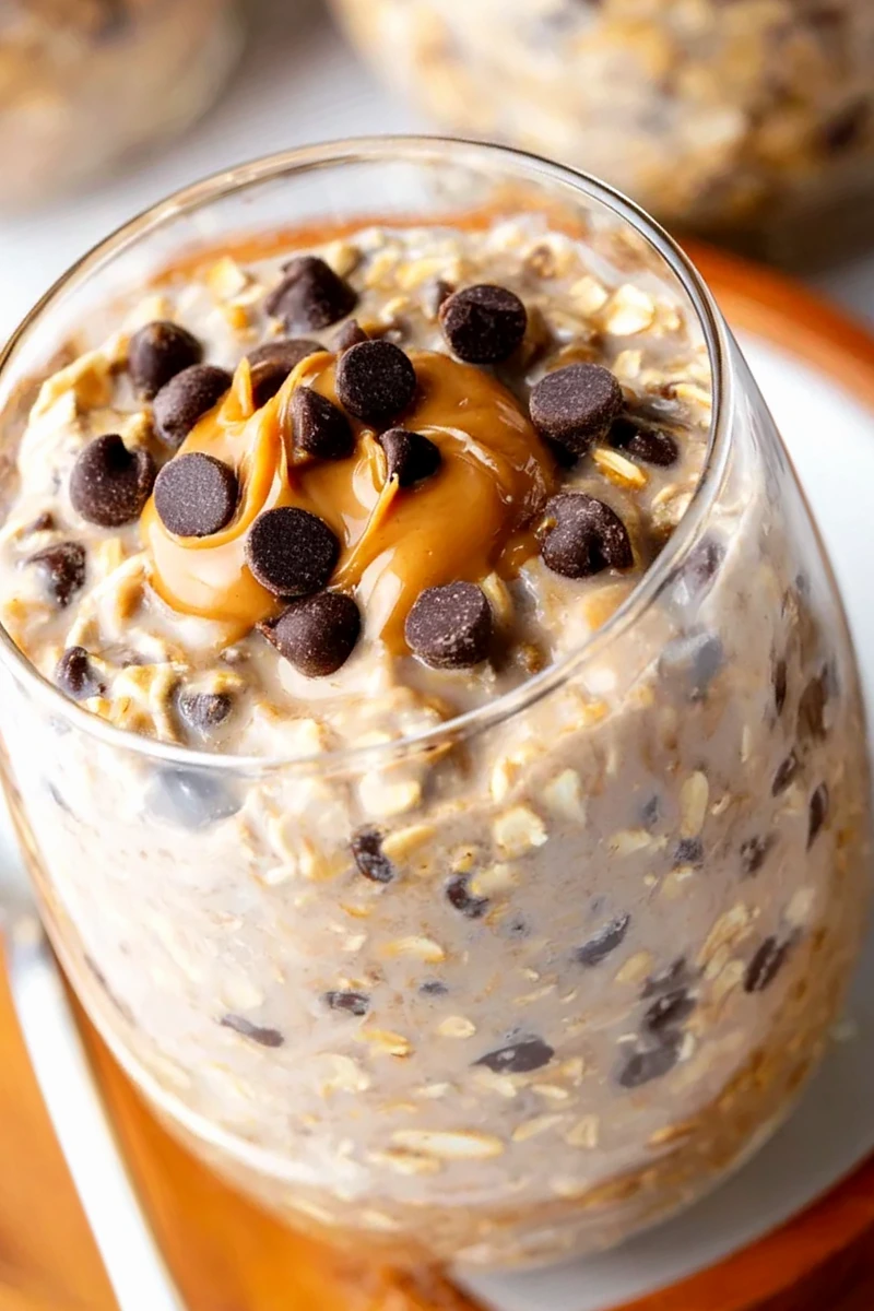 Creamy Peanut Butter and Chocolate Chip Overnight Oats