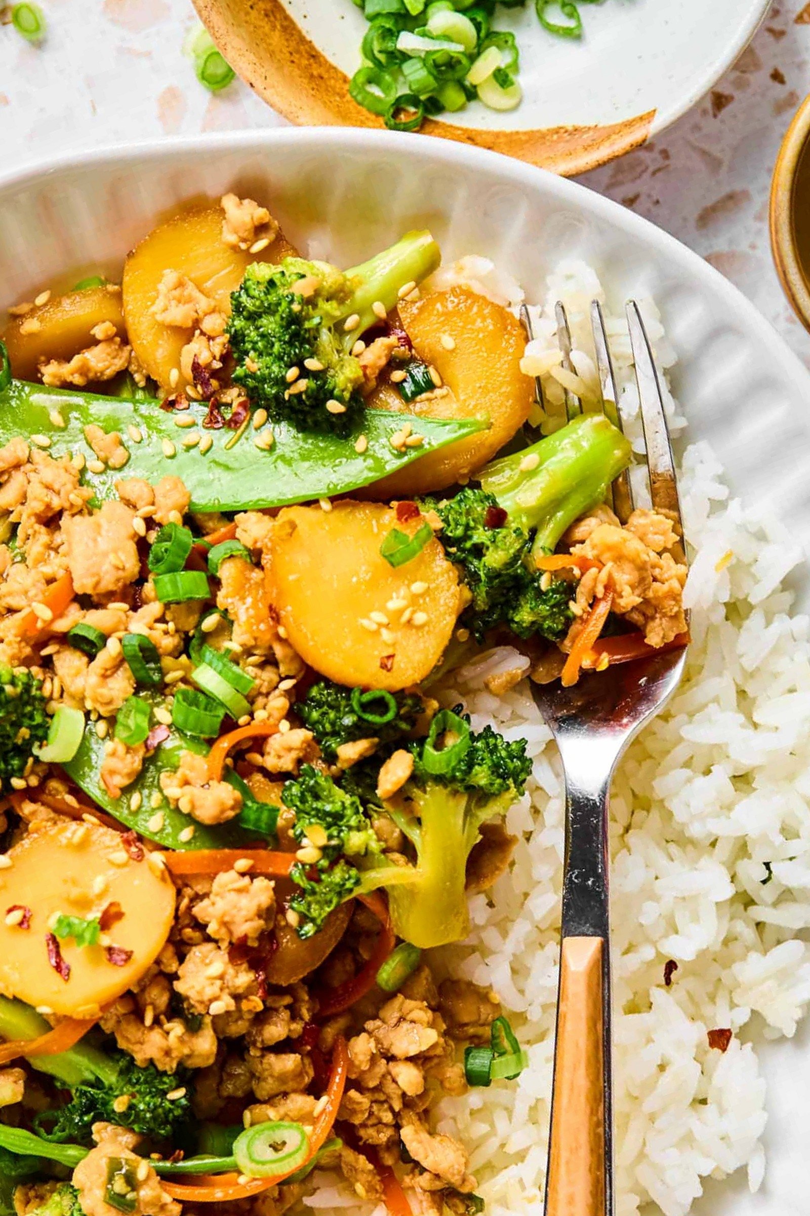 Healthy Ground Chicken Stir Fry
