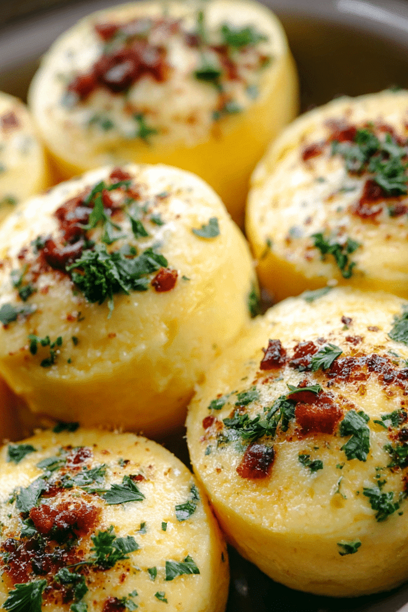 Homemade Sous Vide Egg Bites with Cheddar and Parsley