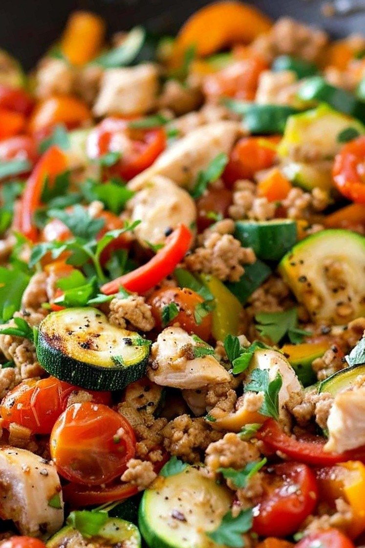 One-Pan Mediterranean Ground Chicken Skillet