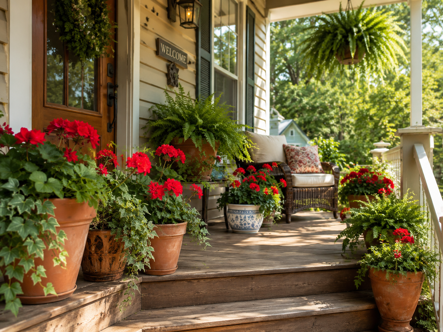 A Cozy Potted Porch Garden