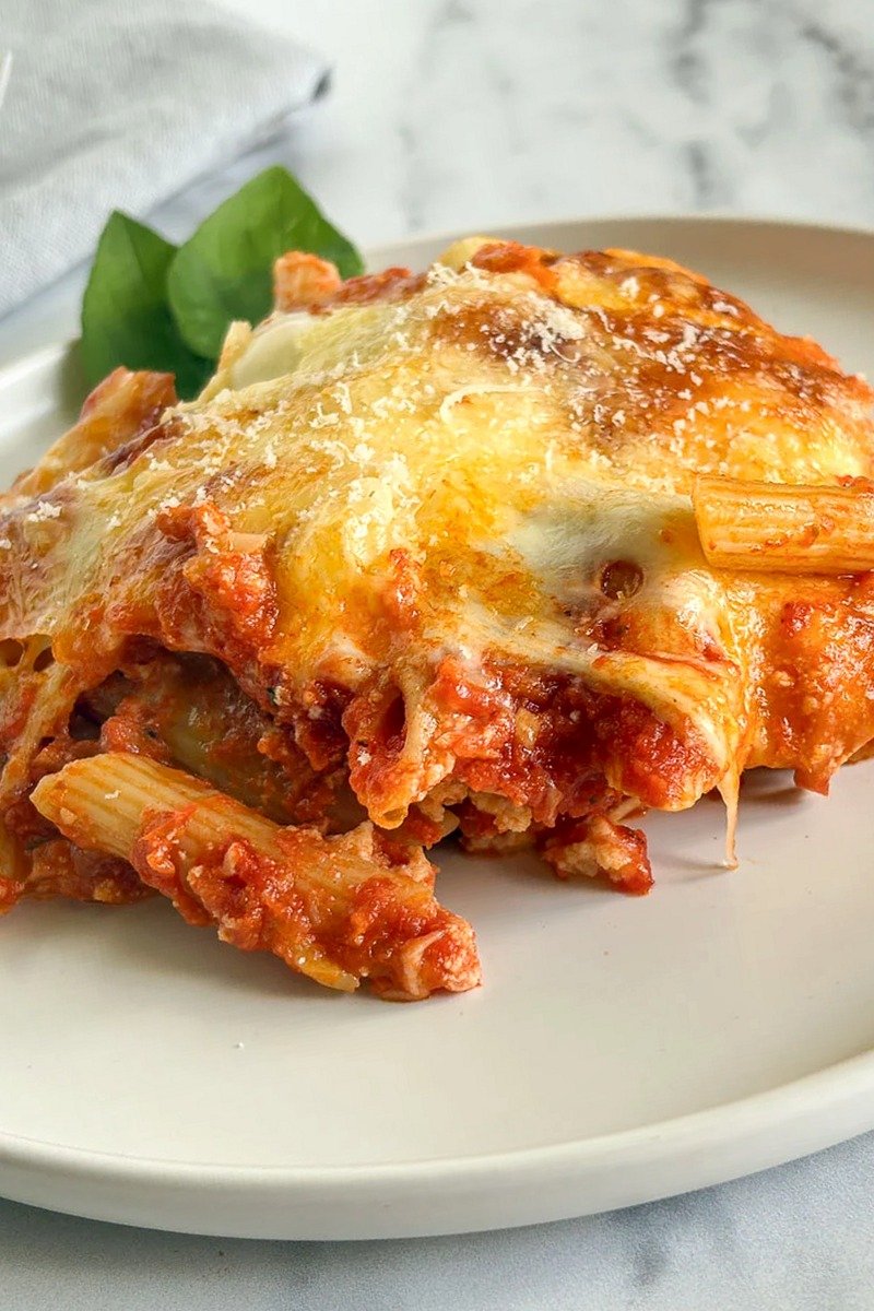 Classic Baked Ziti with Creamy Ricotta Layers