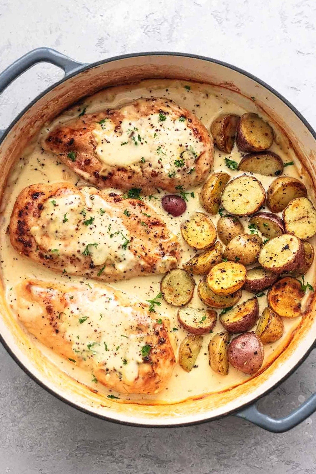 Creamy Dijon Chicken and Roasted Potatoes